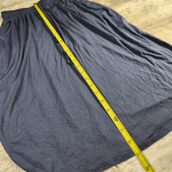 Sozy Camila Modern Navy Blue Chic Soft Modal Midi Skirt with Pockets Size S - Picture 6 of 6